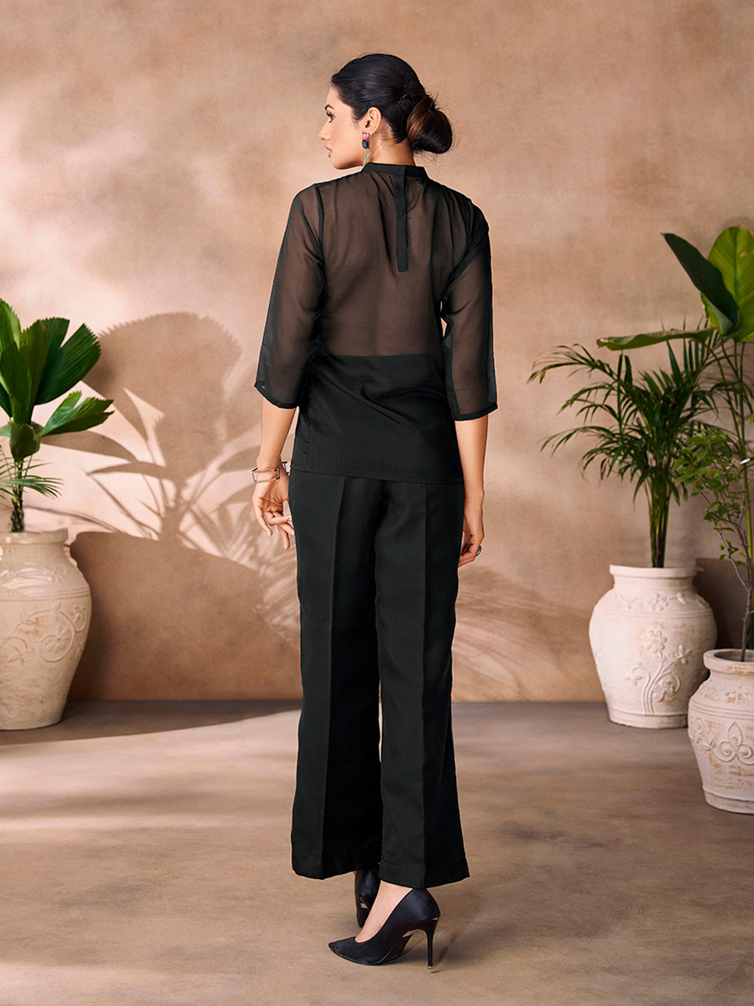 Premium Black Couture Organza Co-Ord Set with Elegant Look