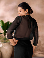 Premium Black Couture Organza Co-Ord Set with Elegant Look