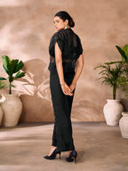 Black Luxe Organza Statement Co-Ord Set for Party & Festive Wear
