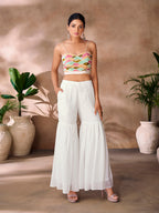 Premium White Georgette Hand Embellished Co-Ord Set for Women