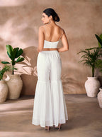 Premium White Georgette Hand Embellished Co-Ord Set for Women