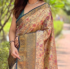 Navy Blue Original Dharmavaram Silk Traditional Zari Woven Saree