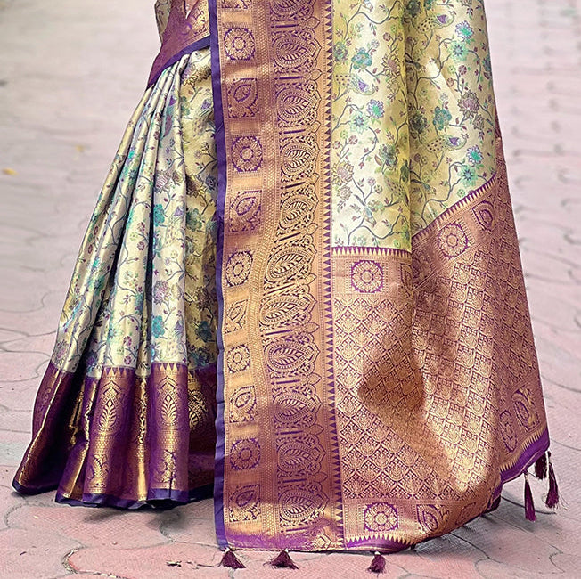 Wine Original Dharmavaram Silk Traditional Zari Woven Saree