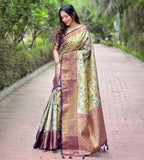 Wine Original Dharmavaram Silk Traditional Zari Woven Saree