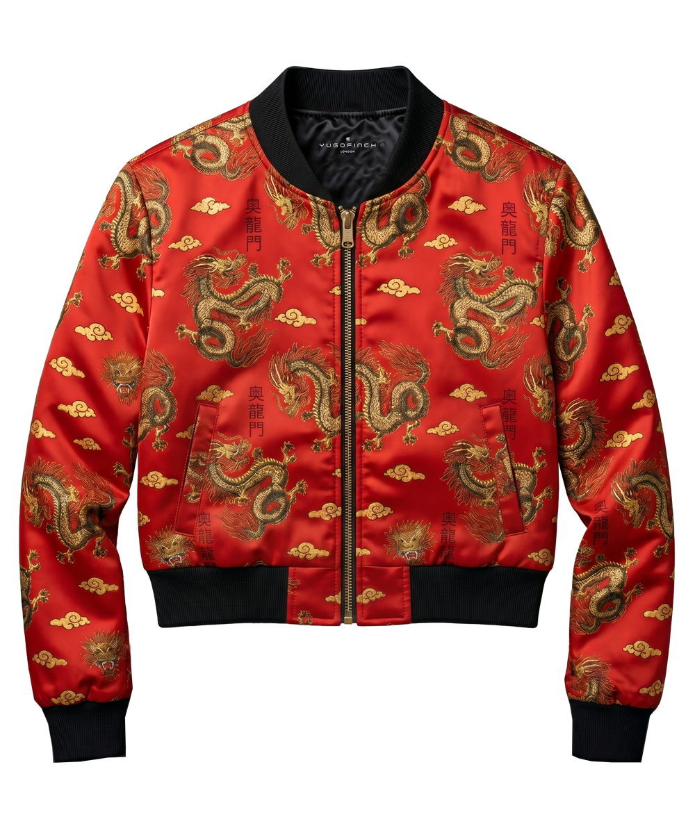 Women's  Fade-proof printed 240 GSM premium poly brushed fleece, Bomber Jacket