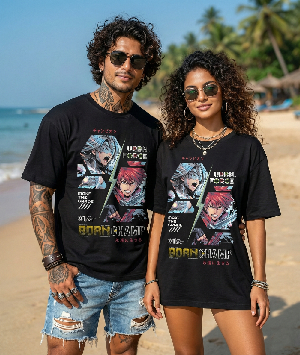 Unisex Supima cotton Anime (Colorful) T-Shirt -  3 colors - 6 sizes