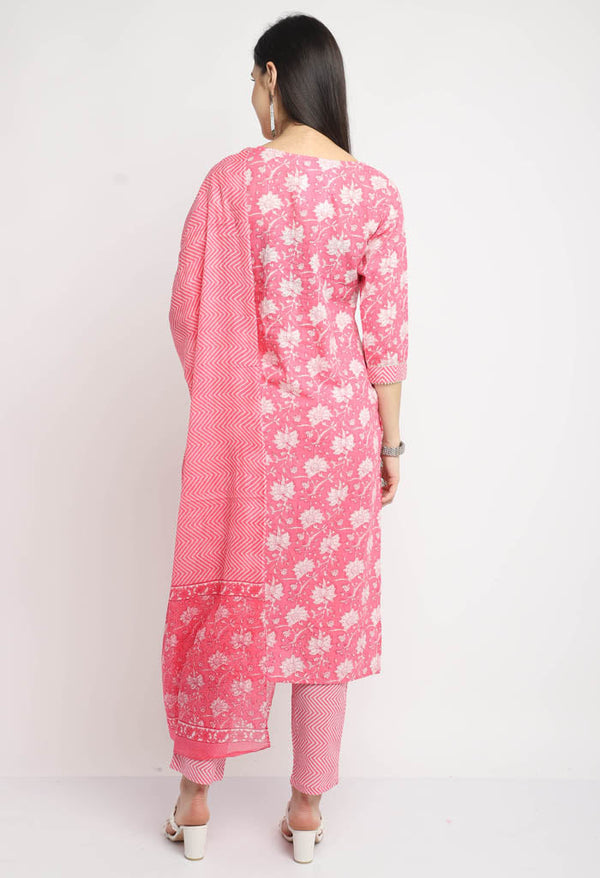 Pure Cambric Cotton Embroidered Kurta Set With Dupatta - Image 2