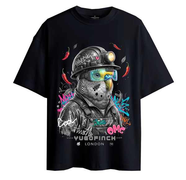 Unisex Supima Budgerigar Miner (Muted) T-Shirt - 3 base colors - 9 sizes. - Image 2