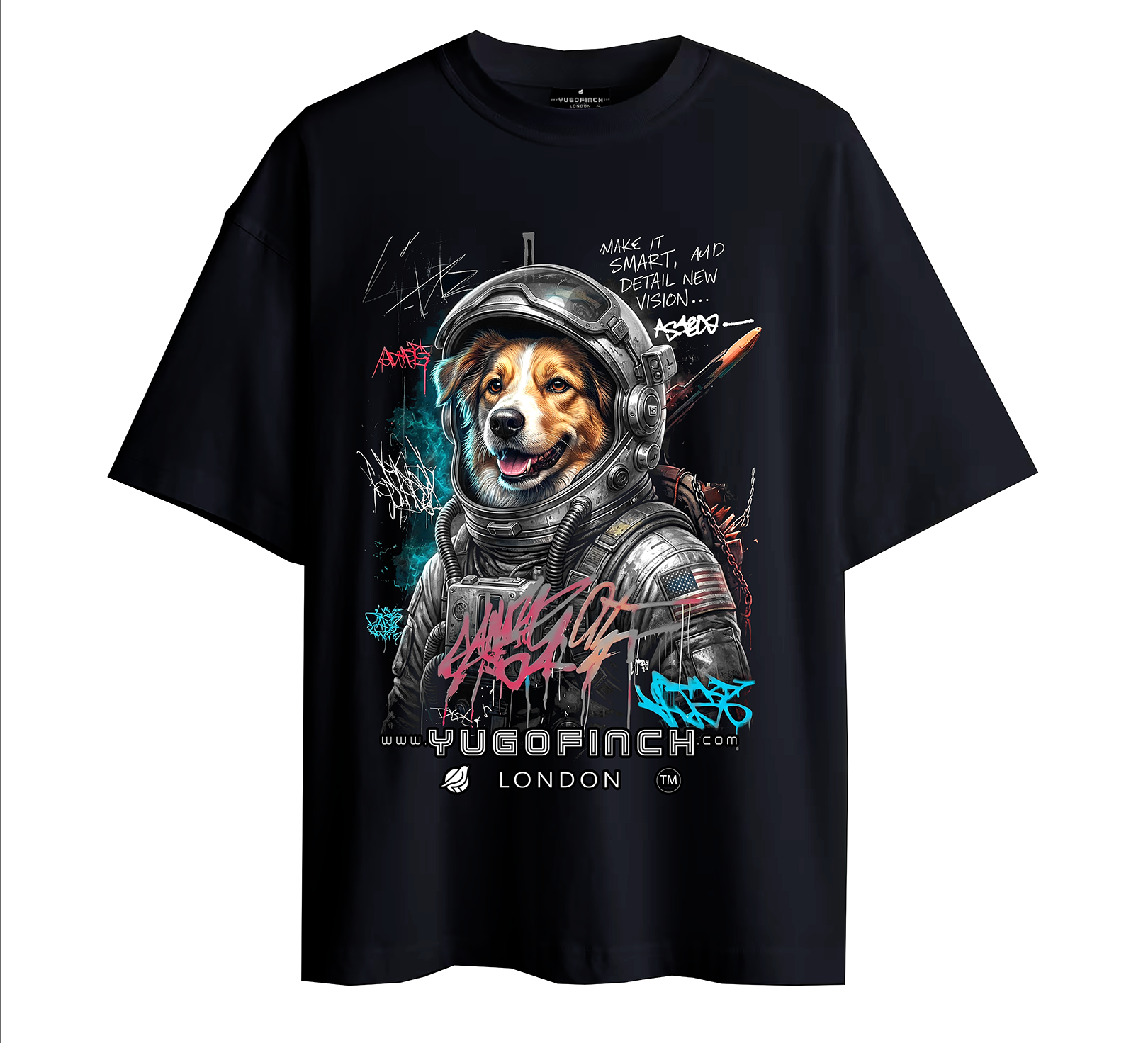 Unisex Supima Astro DOG (Muted)T-Shirt - 3 base colors - 9 sizes