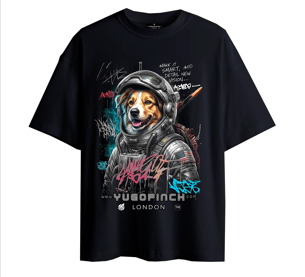 Unisex Supima Astro DOG (Muted)T-Shirt - 3 base colors - 9 sizes