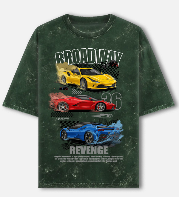 Unisex Acid Washed Oversized Car Tee - 4 colors - Image 3