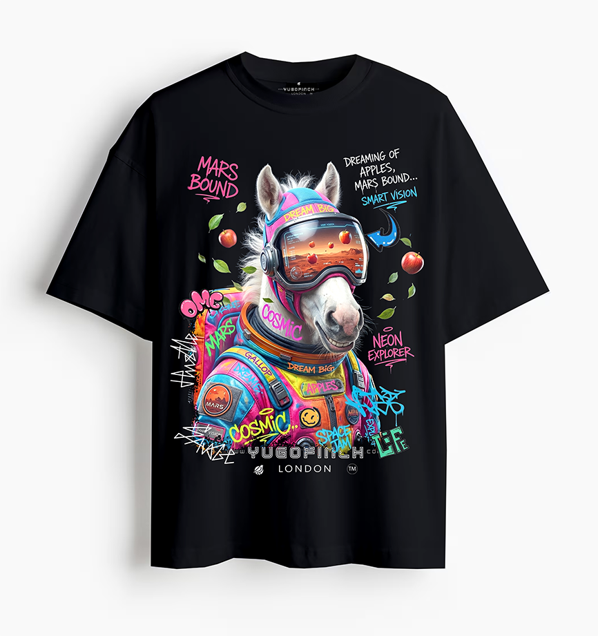 Unisex Crew Neck Mars Horse T-Shirt - 1 Month to 13 Years