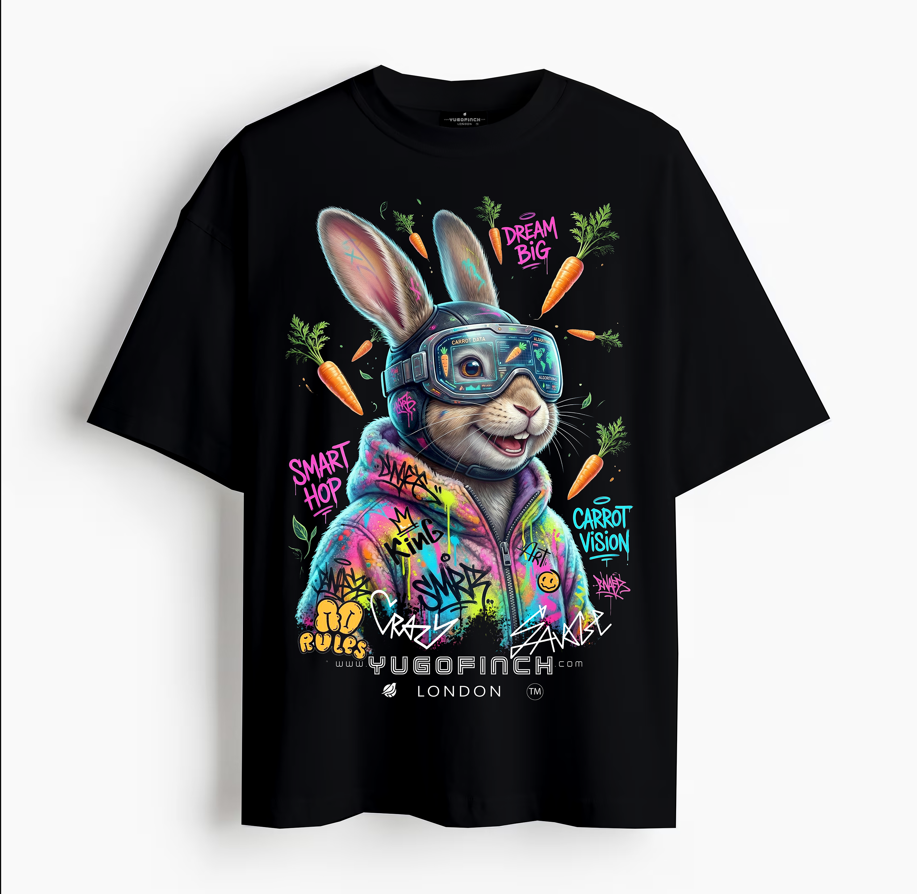 Unisex Crew Neck Kids Rabbit T-Shirt - 1 MONTH TO 13 YEARS - 10 colors