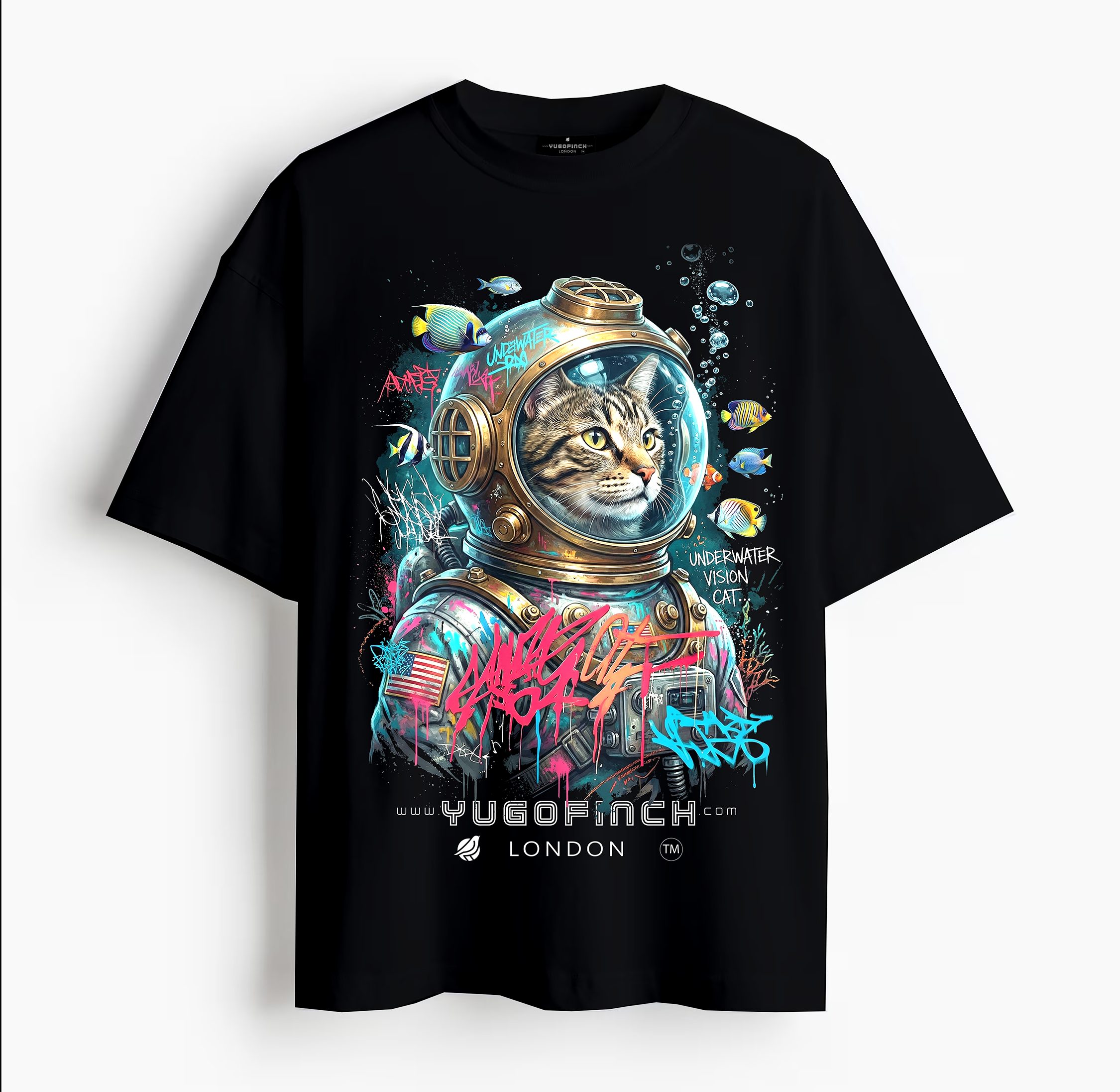 Unisex Supima DIVER CAT T-Shirt