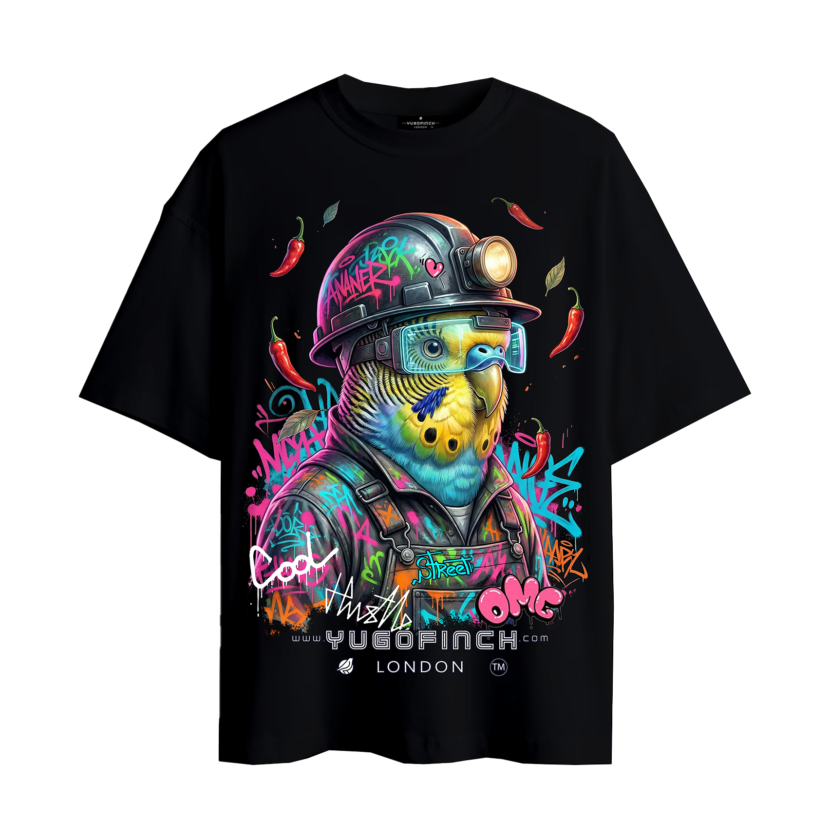 Unisex Supima Budgerigar Miner (Colorful) T-Shirt - 3 base colors - 9 sizes.