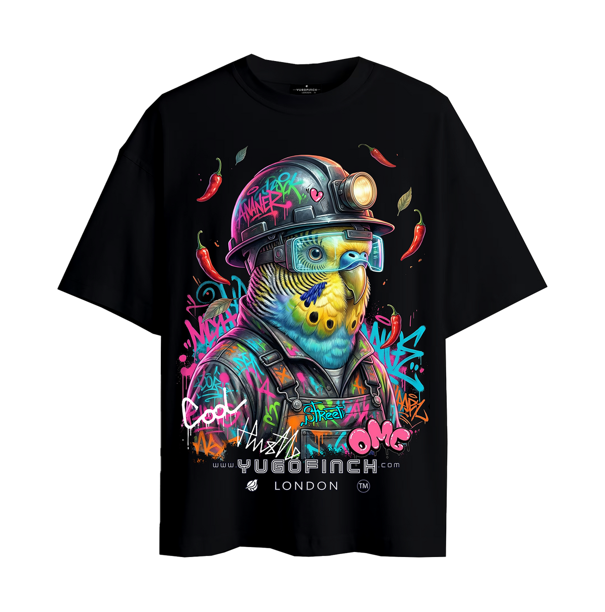 Unisex Supima Budgerigar Miner (Colorful) T-Shirt - 3 base colors - 9 sizes.