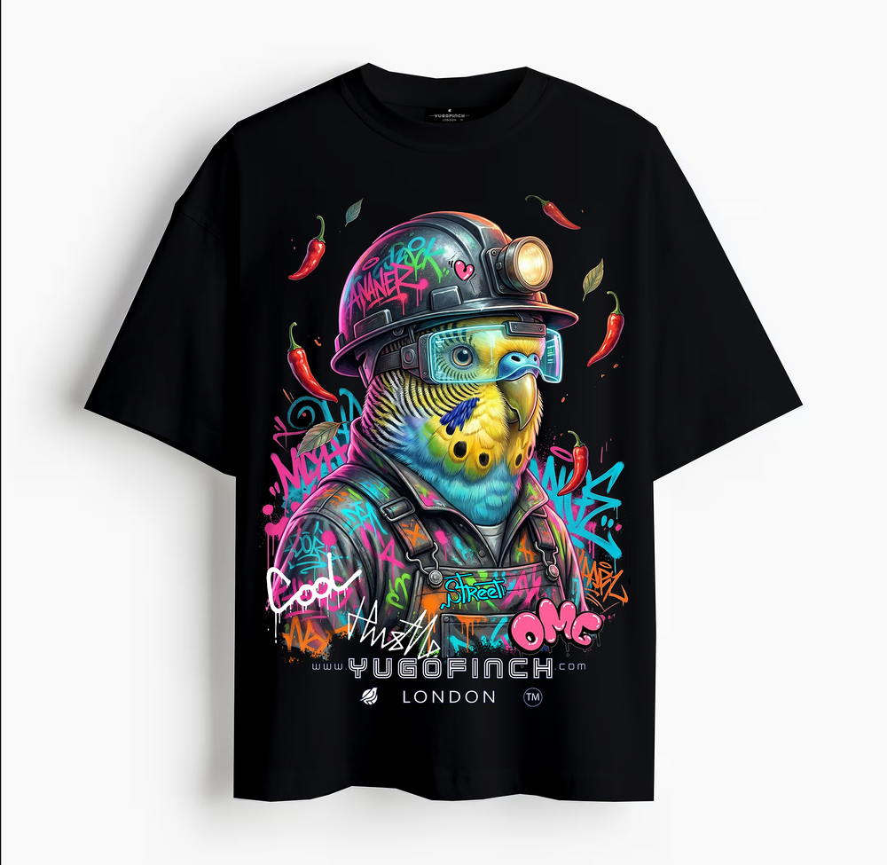 Unisex Supima Budgerigar Miner (Colorful) T-Shirt - 3 base colors - 9 sizes.