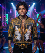 Men's Majestic 240 GSM premium poly, brushed fleece, Bomber Jacket