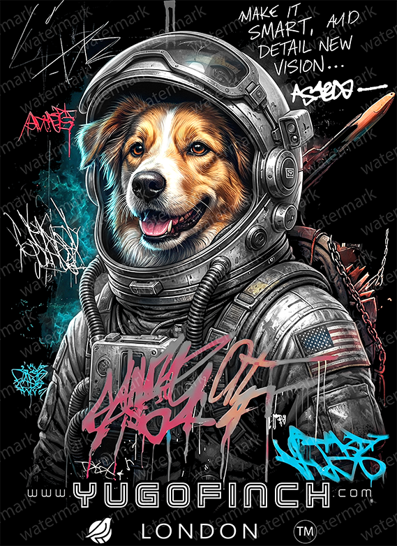 Unisex Supima Astro DOG (Muted)T-Shirt - 3 base colors - 9 sizes - Image 3