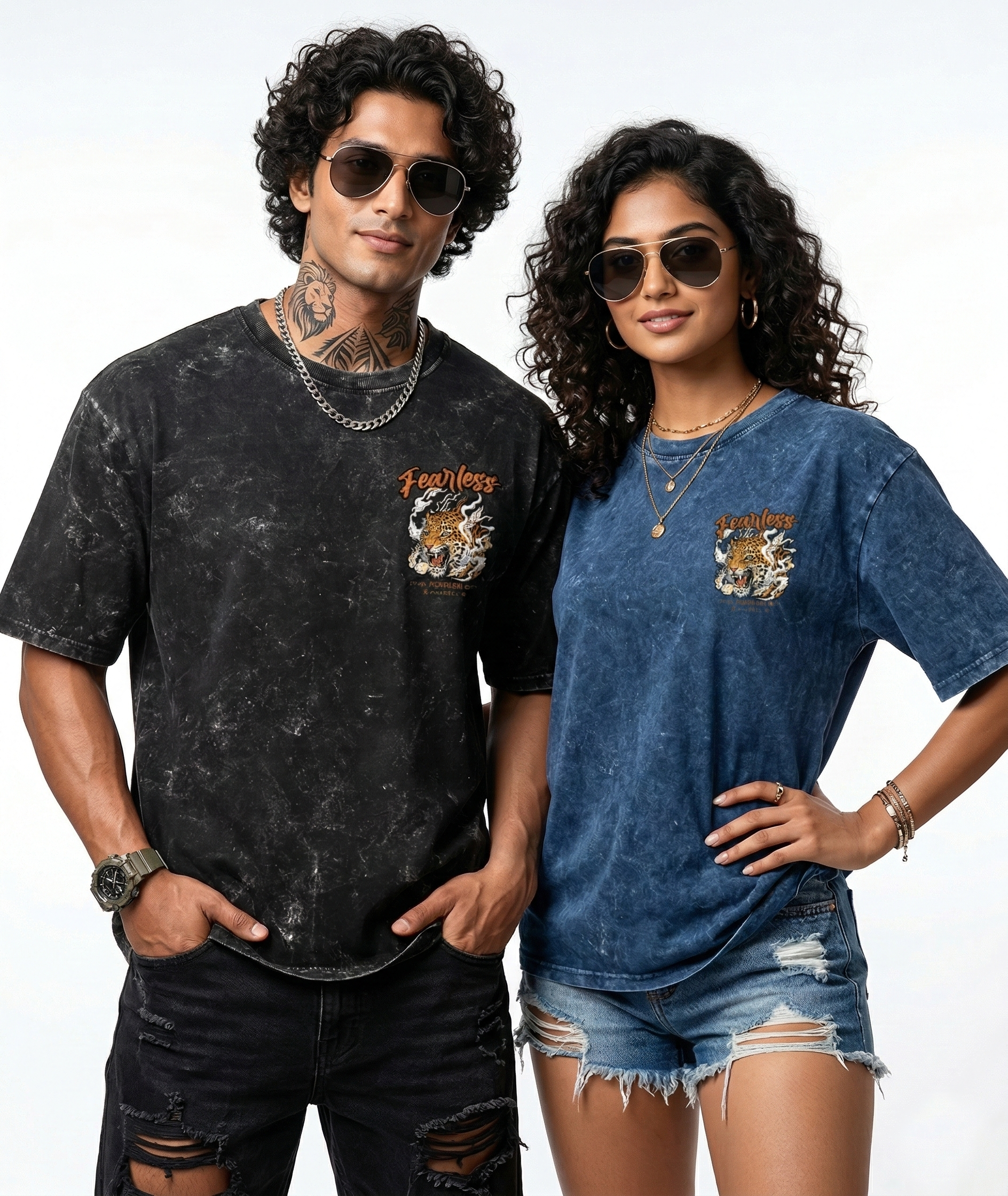 Unisex Acid Fearless Washed Oversized Tee - 5 Colors - 6 sizes