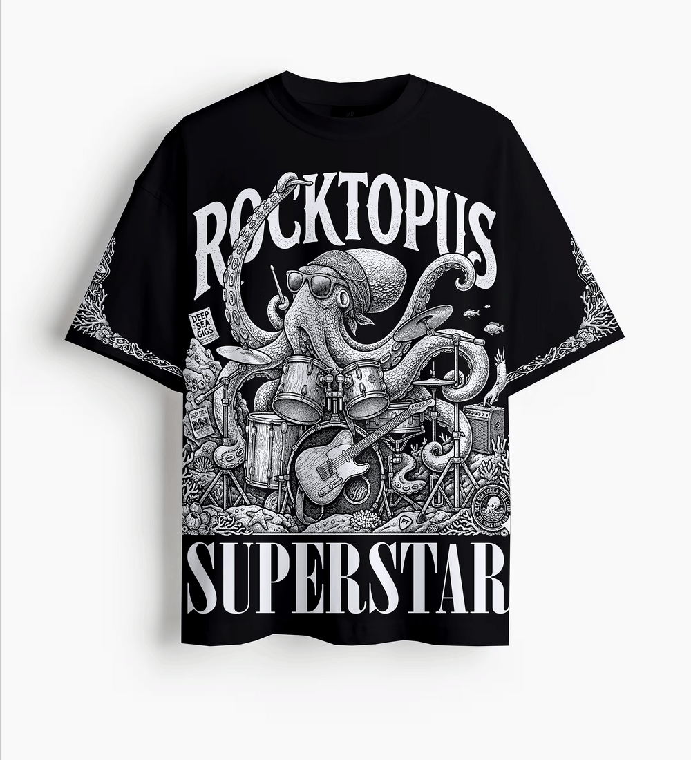 Unisex Kids "Rocktopus" T-Shirt - 5 years to 13 years
