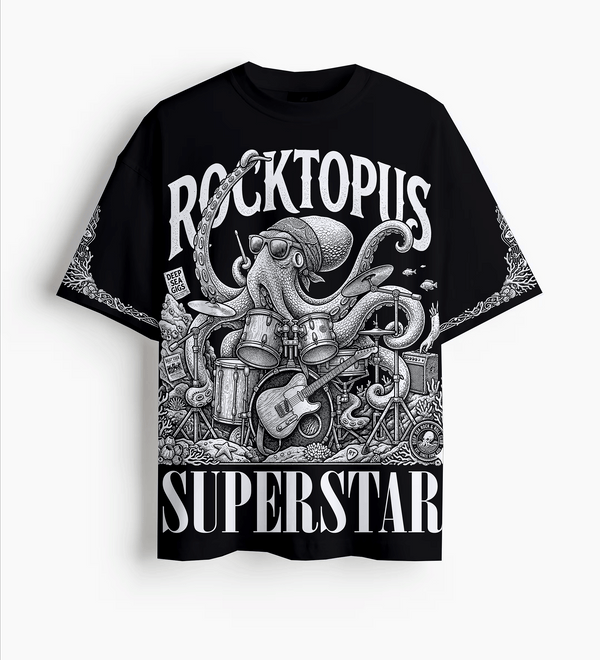 Unisex Kids "Rocktopus" T-Shirt - 5 years to 13 years - Image 1