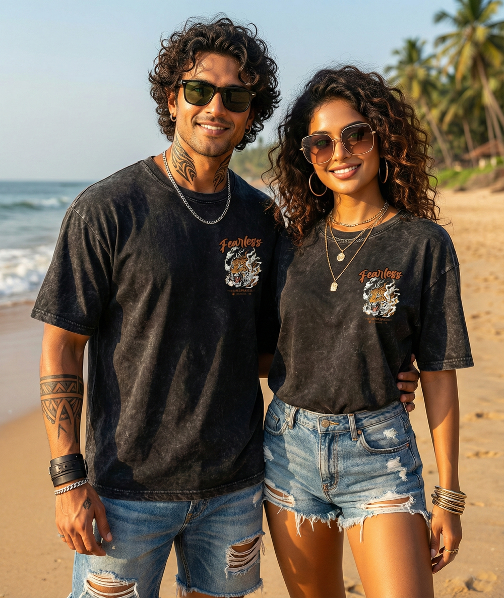 Unisex Acid Fearless Washed Oversized Tee - 5 Colors - 6 sizes