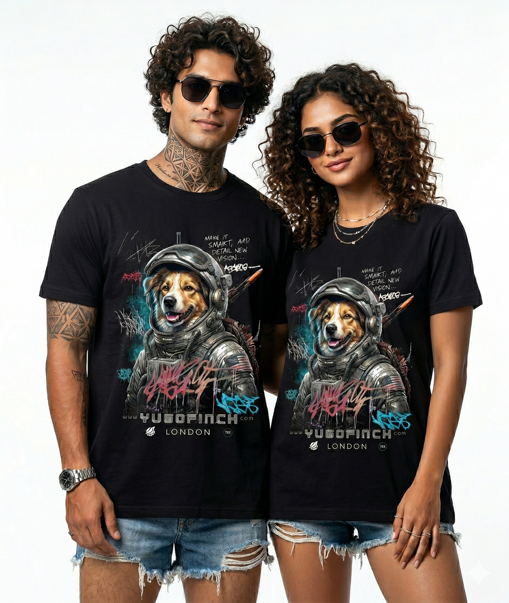 Unisex Supima Astro DOG (Muted)T-Shirt - 3 base colors - 9 sizes