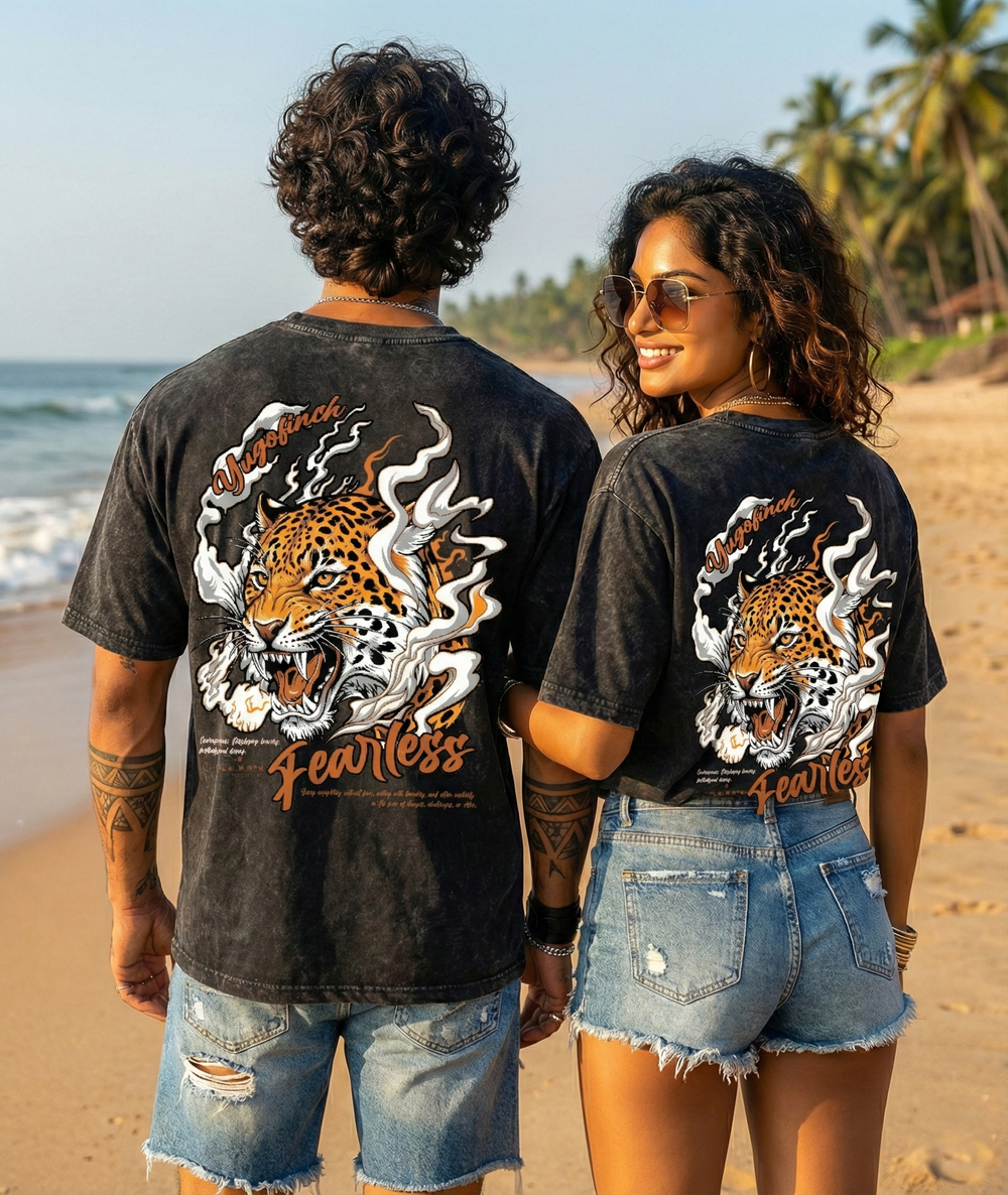 Unisex Acid Fearless Washed Oversized Tee - 5 Colors - 6 sizes