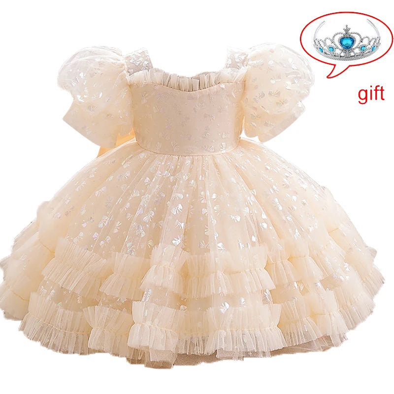 Girls Princess Party Flower Dress Vestido 4 6 12 Y
