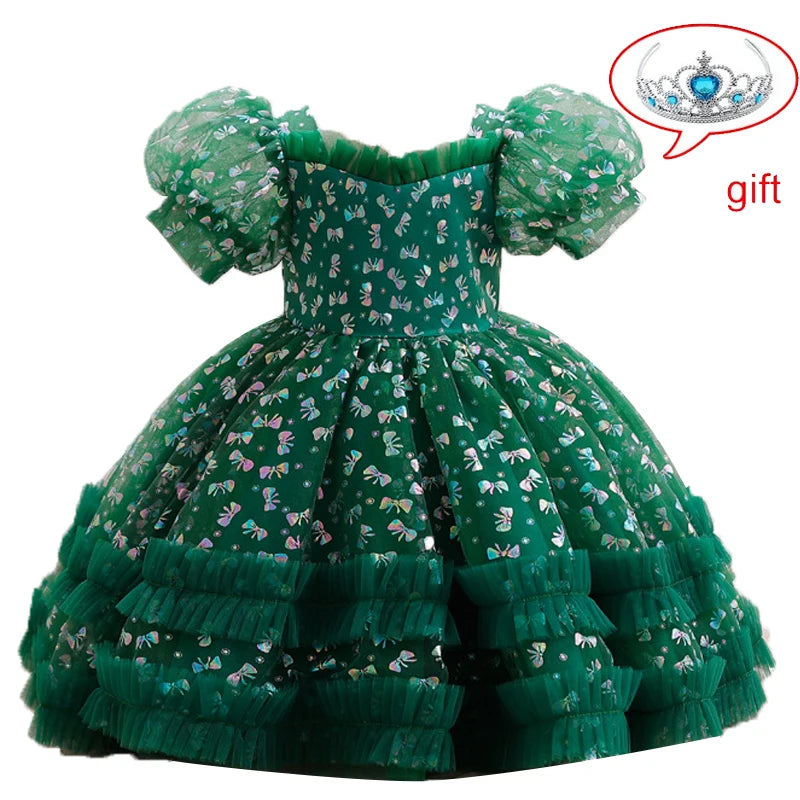 Girls Princess Party Flower Dress Vestido 4 6 12 Y