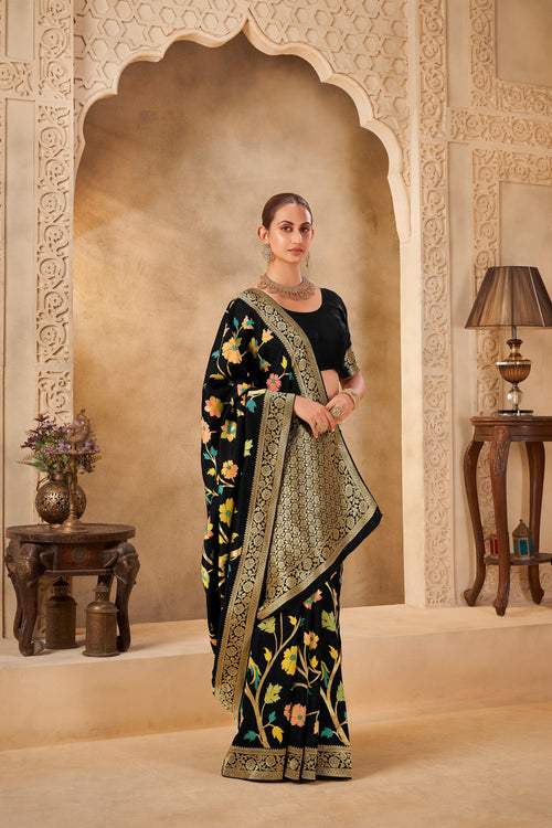 Classic Black Saree – Timeless Party Wear - Yugo
