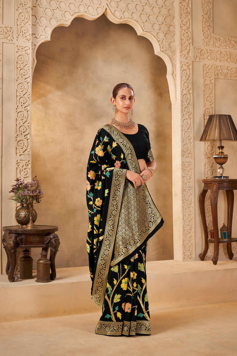Classic Black Saree – Timeless Party Wear - Yugo