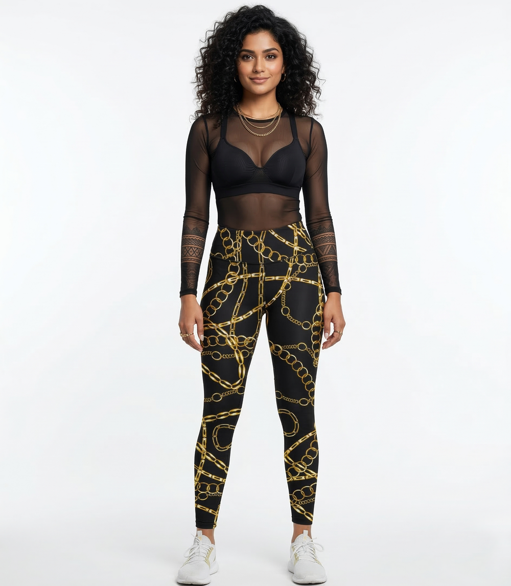AOP Gym 180 GSM Lycra polyester, Fade-proof, vibrant print, Leggings.