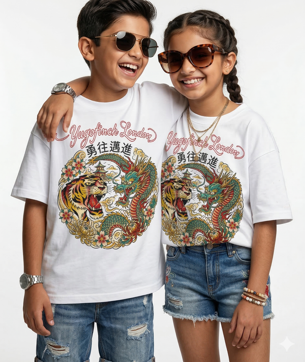 Unisex Wacom Hand Sketched Drago-Tiger T-Shirt - 12 months to 13 years - 6 colors - Image 2