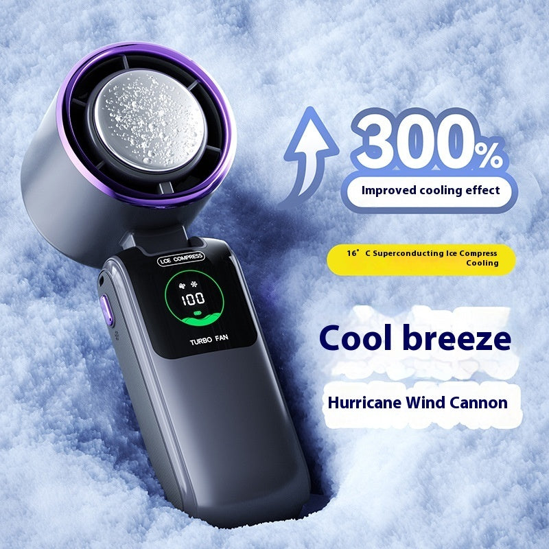 Electric Handheld Speed Adjustable new Ice Pack High-Speed, Folding Mini Fan.