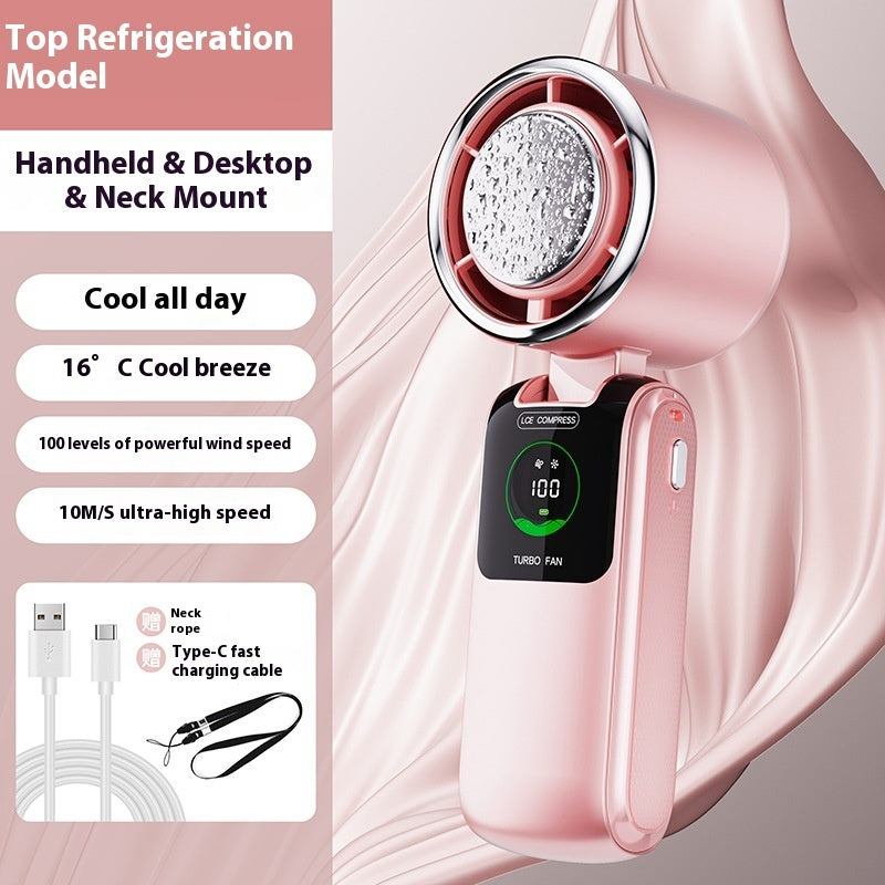 Electric Handheld Speed Adjustable new Ice Pack High-Speed, Folding Mini Fan.