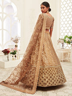 Brown Sequins Silk Bridal Wedding Lehenga Choli 
