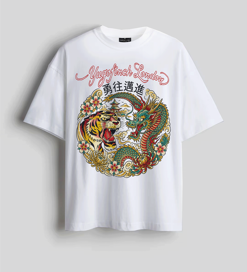 Unisex Wacom Hand Sketched Drago-Tiger T-Shirt - 12 months to 13 years - 6 colors