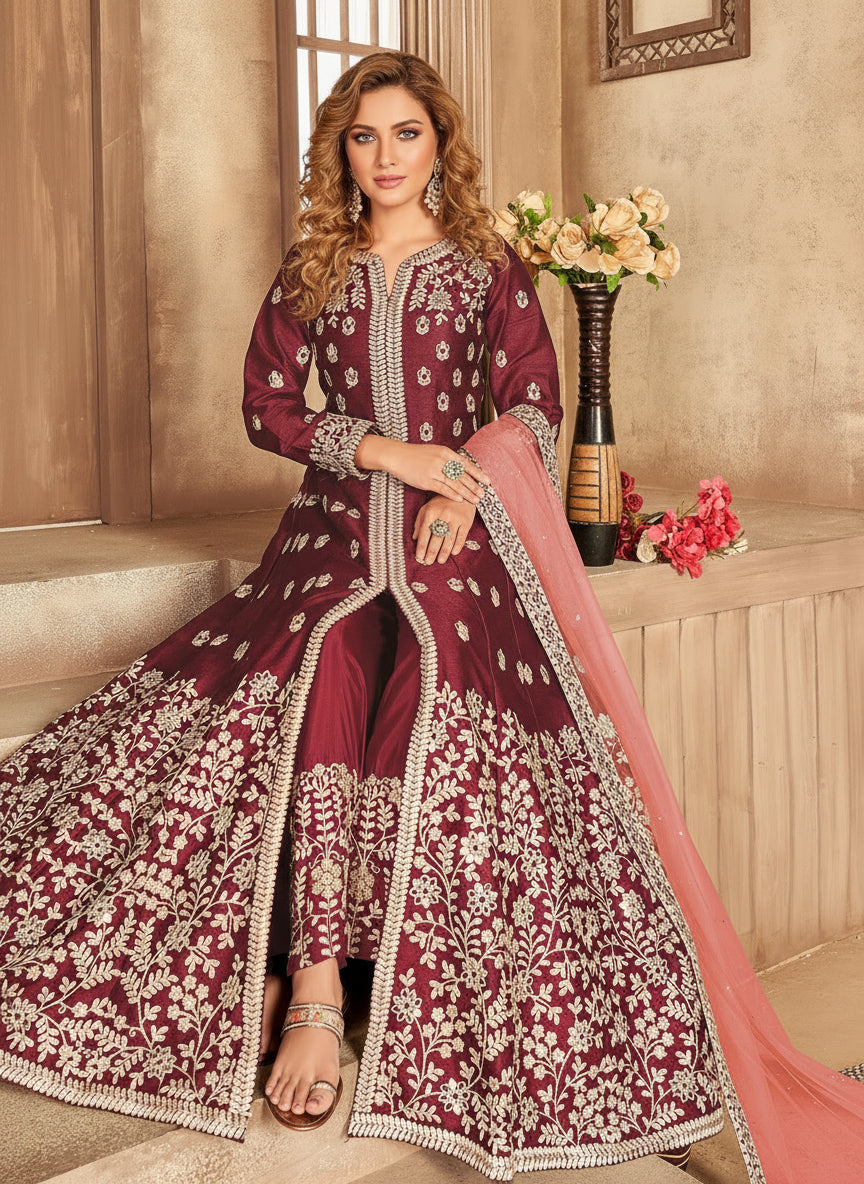 Women's Royal Anarkali Suit - Semi Stitched