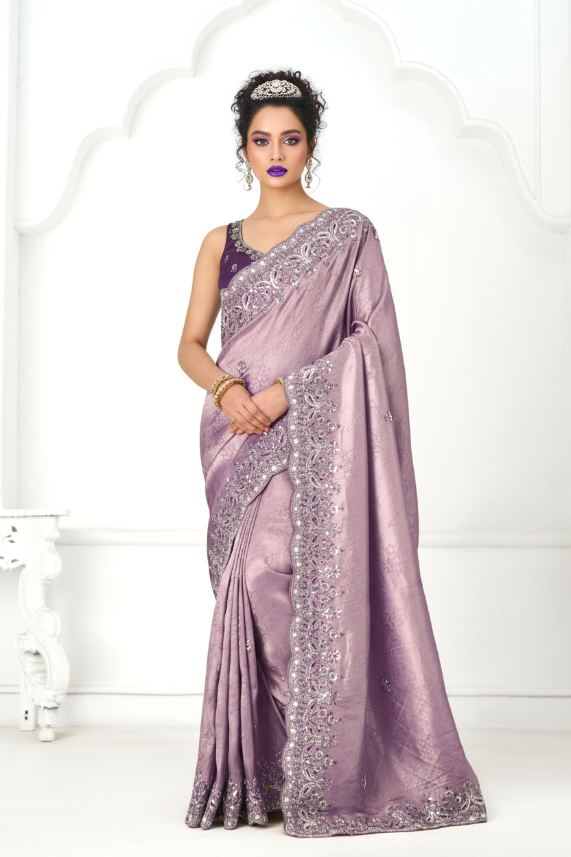 Pure Dola Viscouse Silk Saree - Semi Stitched