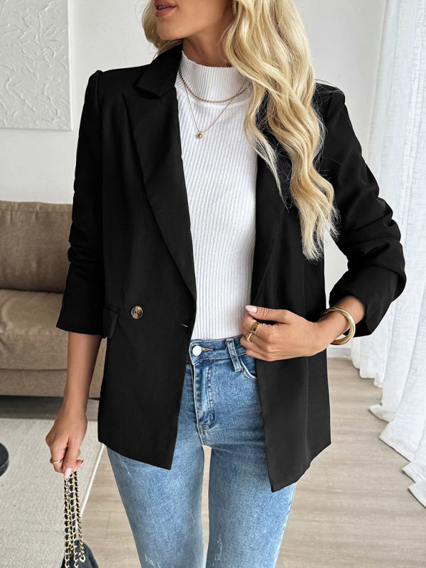 Fashionable commuter suit collar black suit jacket