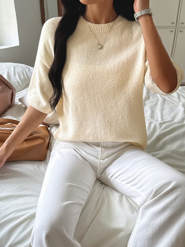 Casual vacation short-sleeved sweater