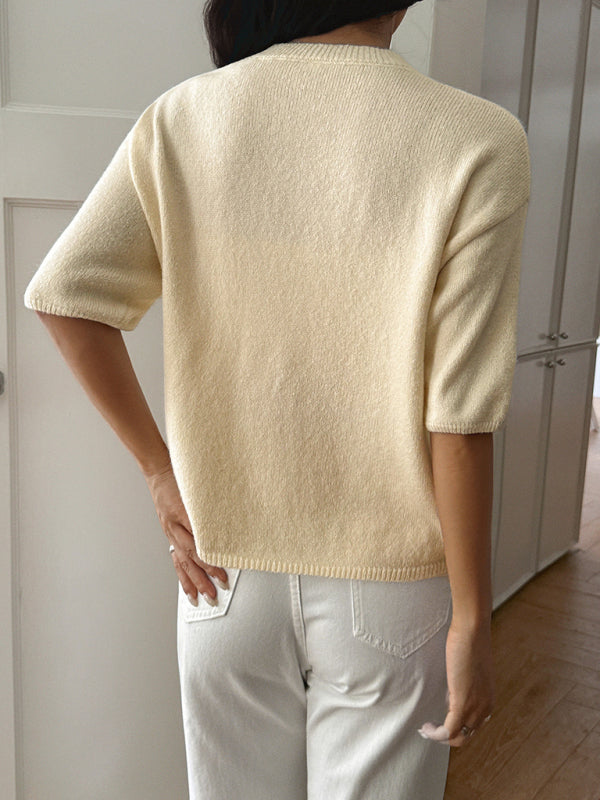 Casual vacation short-sleeved sweater