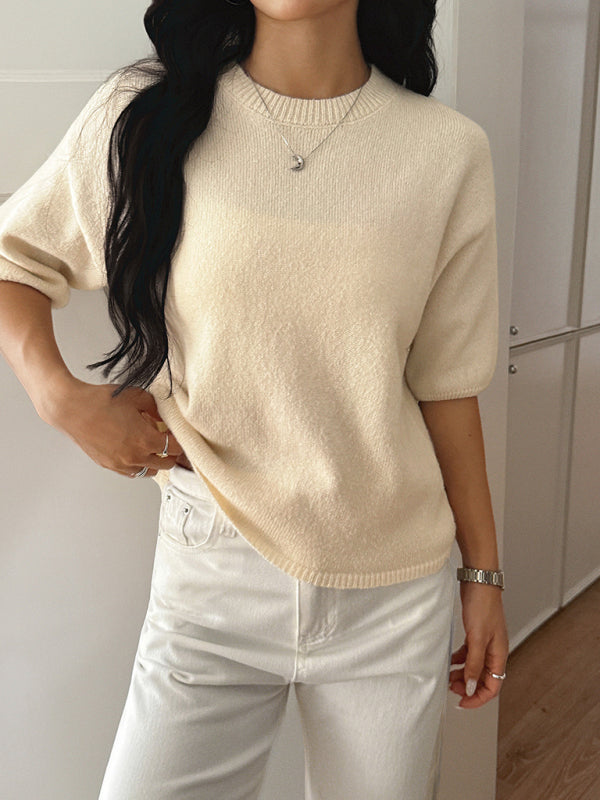 Casual vacation short-sleeved sweater