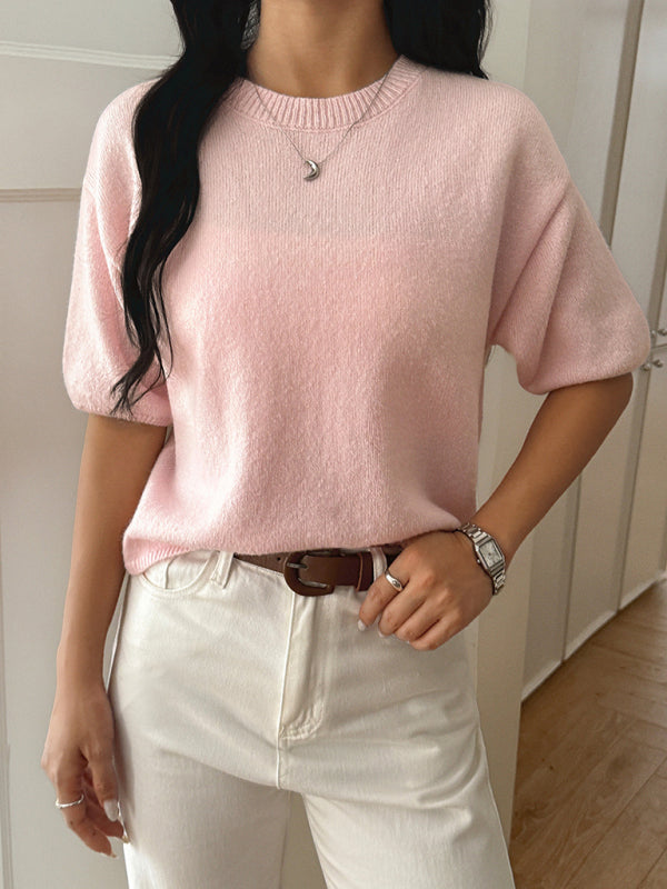 Casual vacation short-sleeved sweater