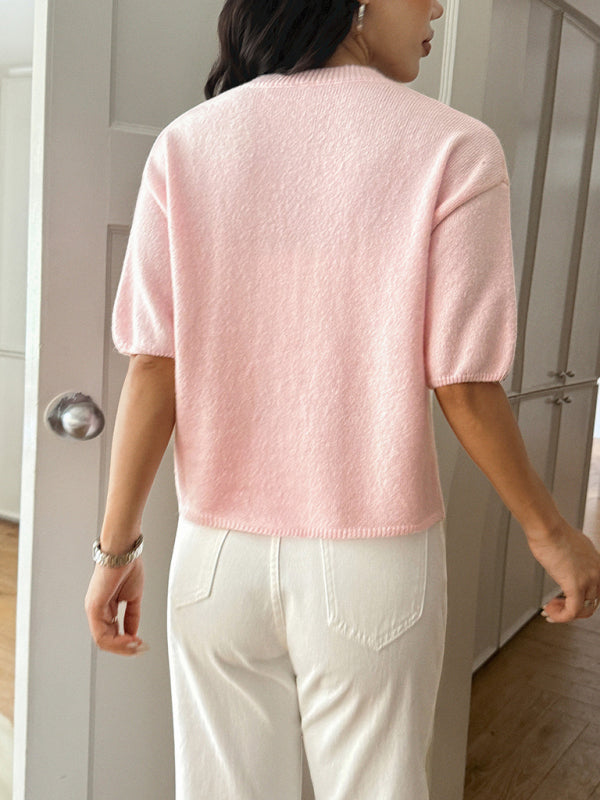 Casual vacation short-sleeved sweater
