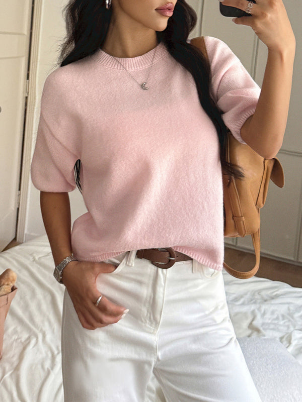 Casual vacation short-sleeved sweater