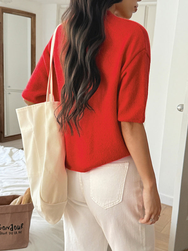 Casual vacation short-sleeved sweater