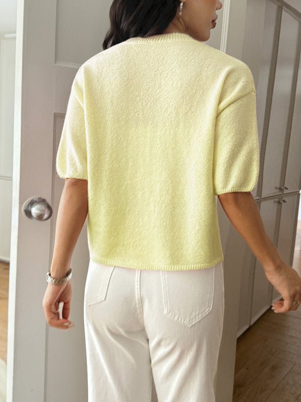 Casual vacation short-sleeved sweater